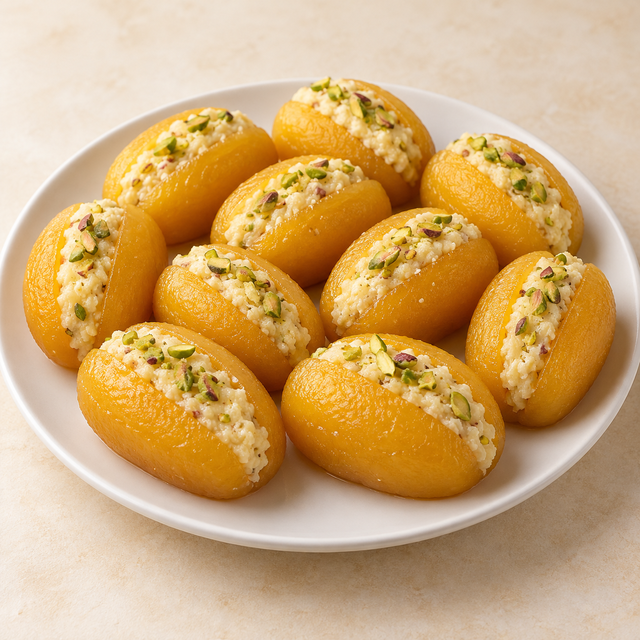 Stuffed Yellow Jamun.