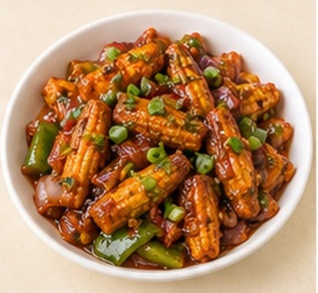 Baby Corn Manchurian.