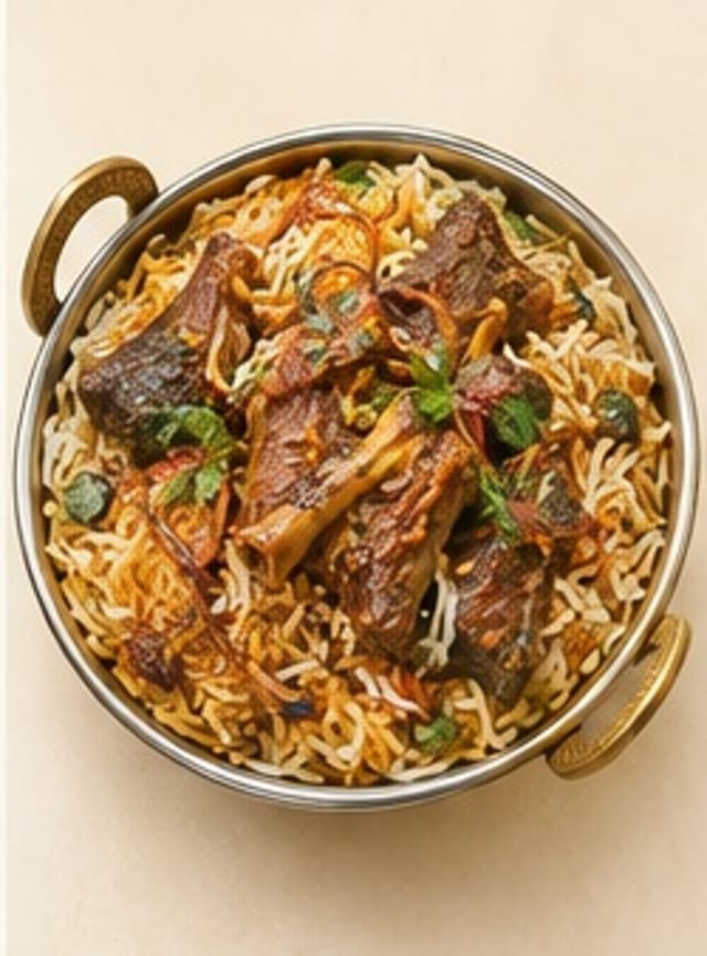 Goat Dum Biryani.