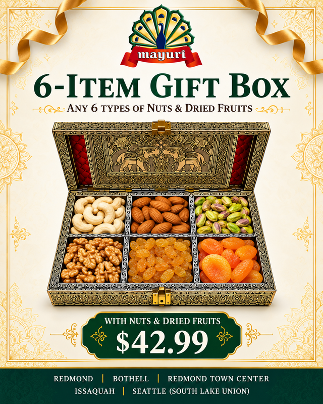 Diwali 6-Compartment Nut Gift Box.