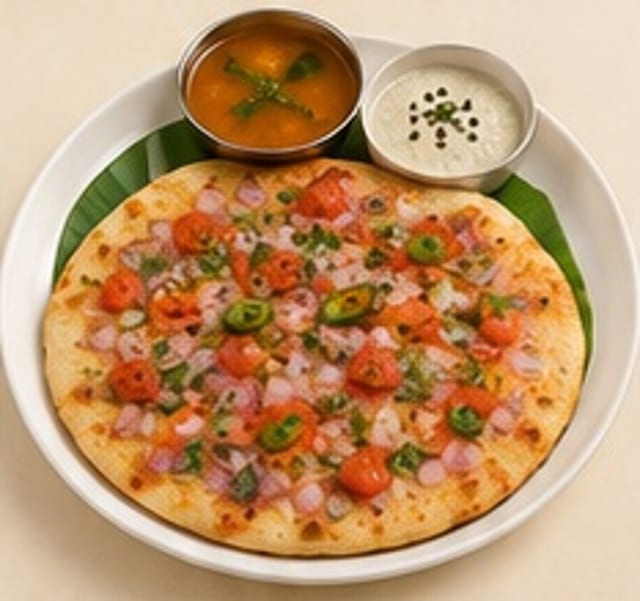 Onion Tomato Chilli Uthappam.