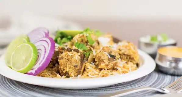 Goat Dum Biryani.